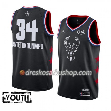 Dječji NBA Dres Milwaukee Bucks Giannis Antetokounmpo 34 2019 All-Star Jordan Brand Crna Swingman